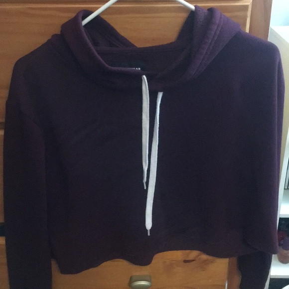 Maroon cropped hoodie - Picture 1 of 2